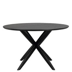 Wohnen Schwarze Möbel|Küchentische*Runder Tisch in Schwarz mit Schweizer Kante - Puerto