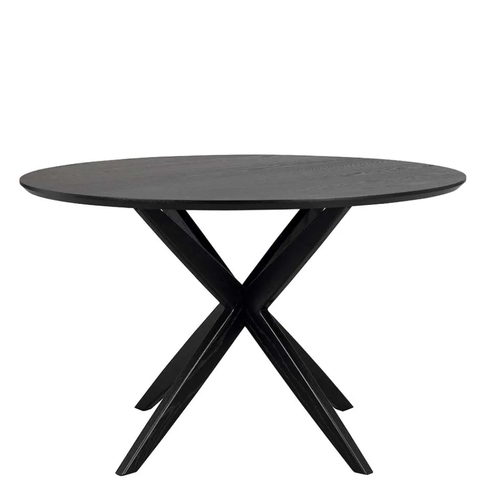 Wohnen Schwarze Möbel|Küchentische*Runder Tisch in Schwarz mit Schweizer Kante - Puerto