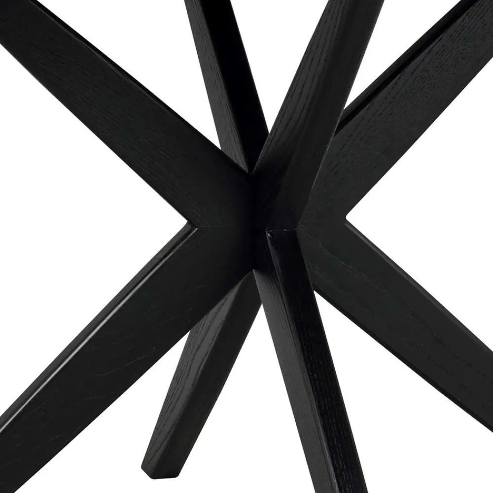 Wohnen Schwarze Möbel|Küchentische*Runder Tisch in Schwarz mit Schweizer Kante - Puerto