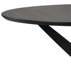 Wohnen Schwarze Möbel|Küchentische*Runder Tisch in Schwarz mit Schweizer Kante - Puerto