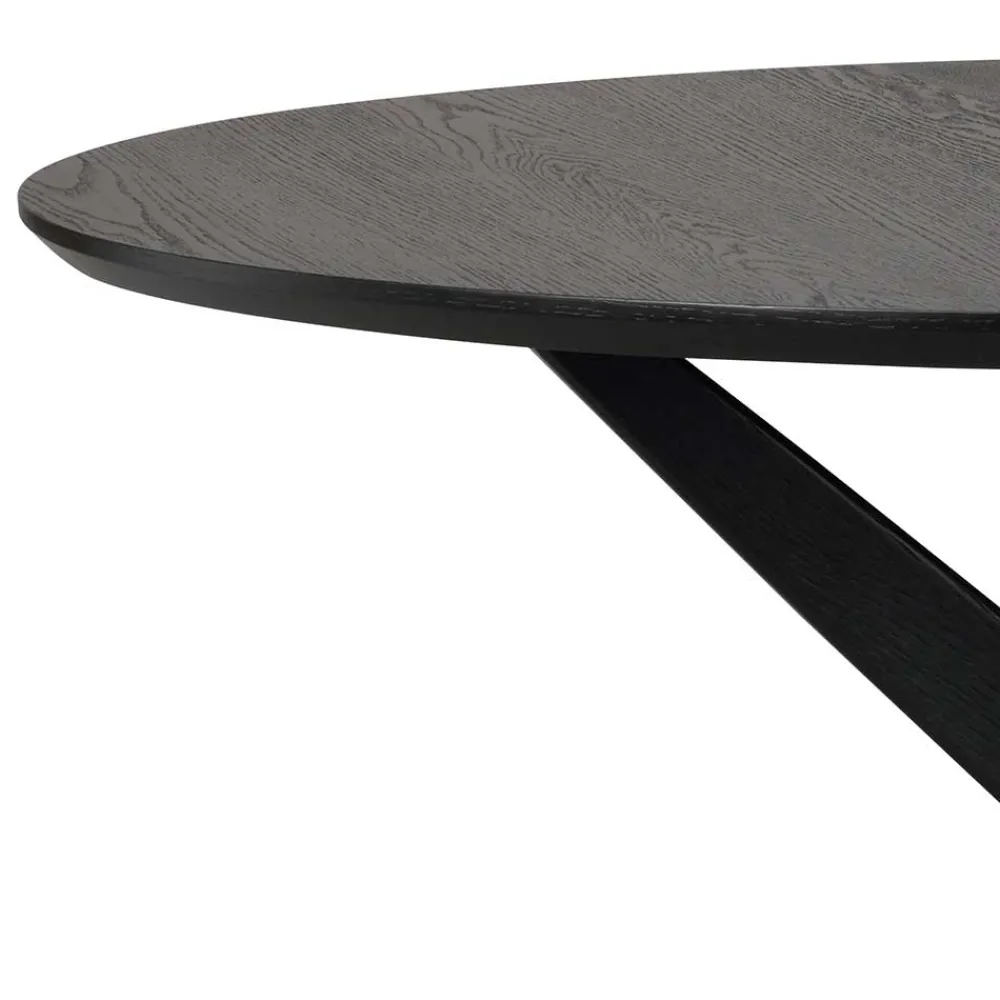 Wohnen Schwarze Möbel|Küchentische*Runder Tisch in Schwarz mit Schweizer Kante - Puerto