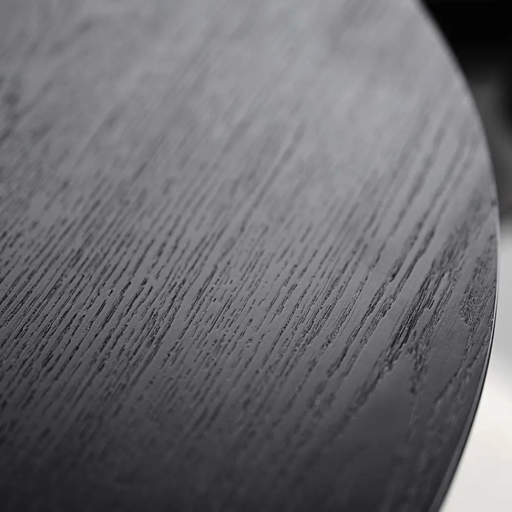 Wohnen Schwarze Möbel|Küchentische*Runder Tisch in Schwarz mit Schweizer Kante - Puerto