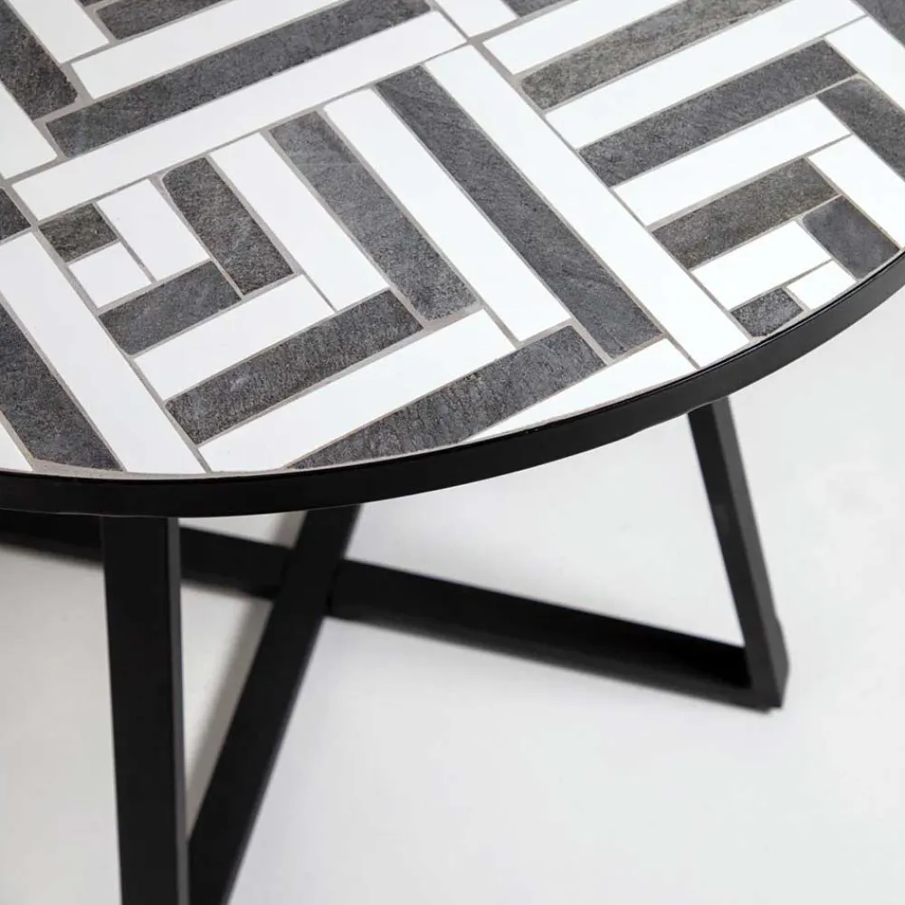 Wohnen Runder Tisch mit Keramik Mosaik - Aurelias