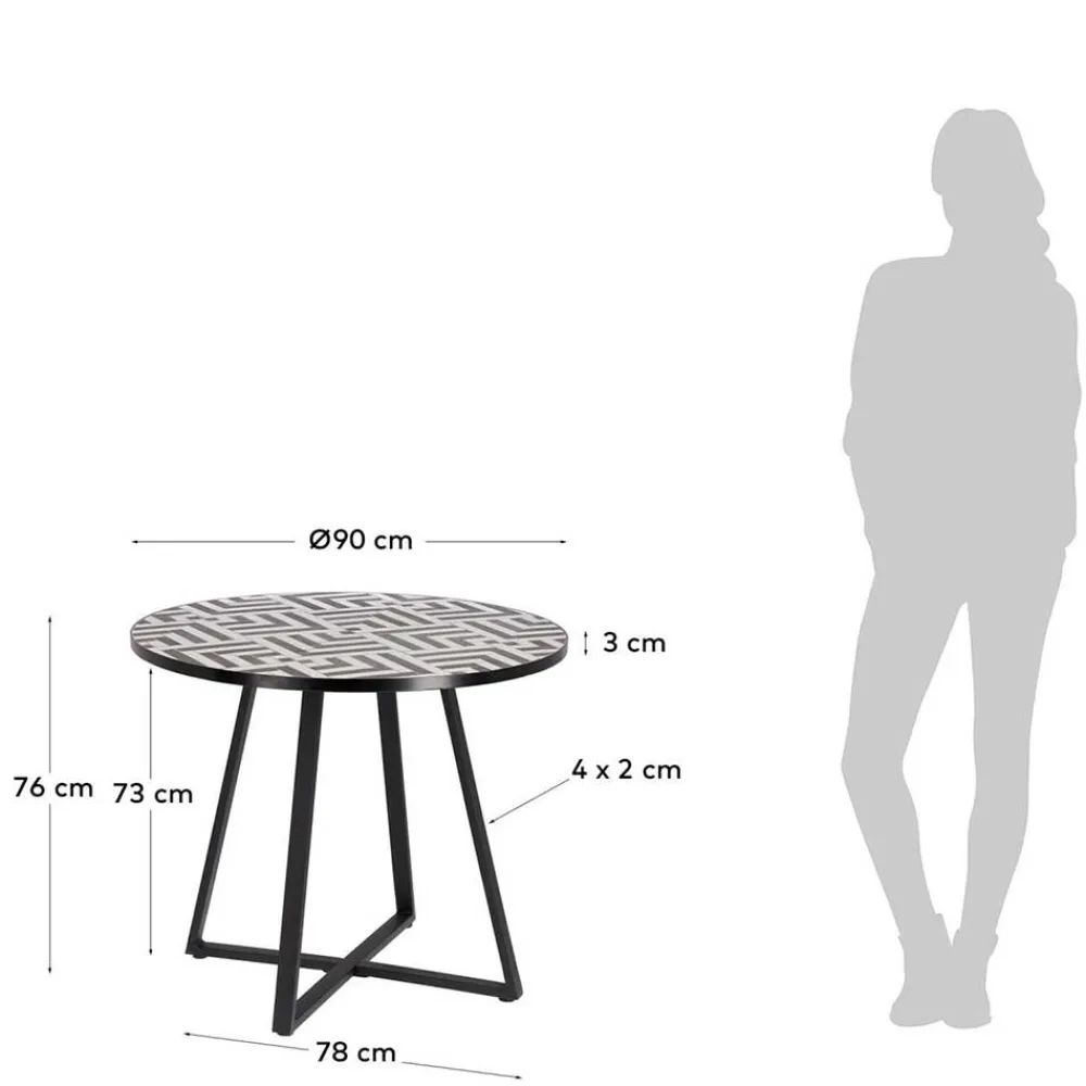 Wohnen Runder Tisch mit Keramik Mosaik - Aurelias