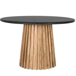 Wohnen Runder Tisch mit schwarzer Marmorplatte - Pietras