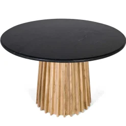 Wohnen Runder Tisch mit schwarzer Marmorplatte - Pietras