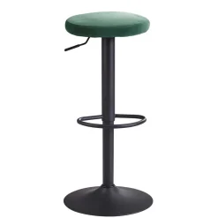 Wohnen Barhocker|Hocker*Runder Tresenhocker in Grün Samtsitz - Coulien