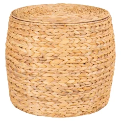 Wohnen Runder Truhentisch aus Wasserhyazinthe - Nobileo