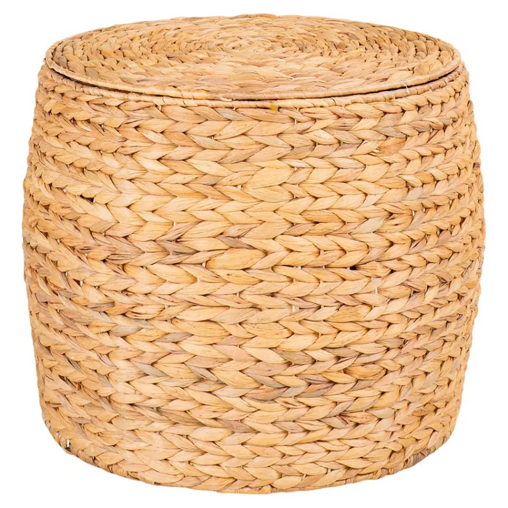 Wohnen Runder Truhentisch aus Wasserhyazinthe - Nobileo