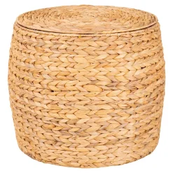 Wohnen Runder Truhentisch aus Wasserhyazinthe - Nobileo