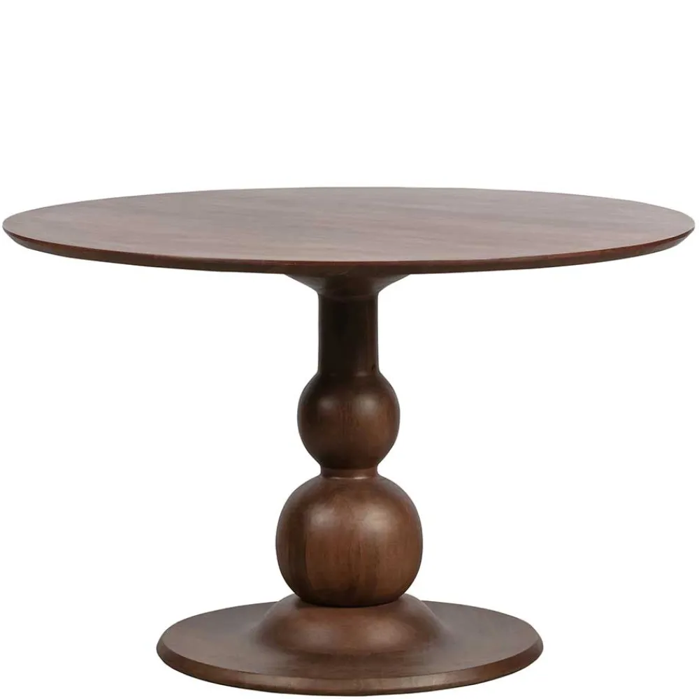 Wohnen Vintage Möbel*Runder Vintage Holztisch mit Säulenfuß - Estetica