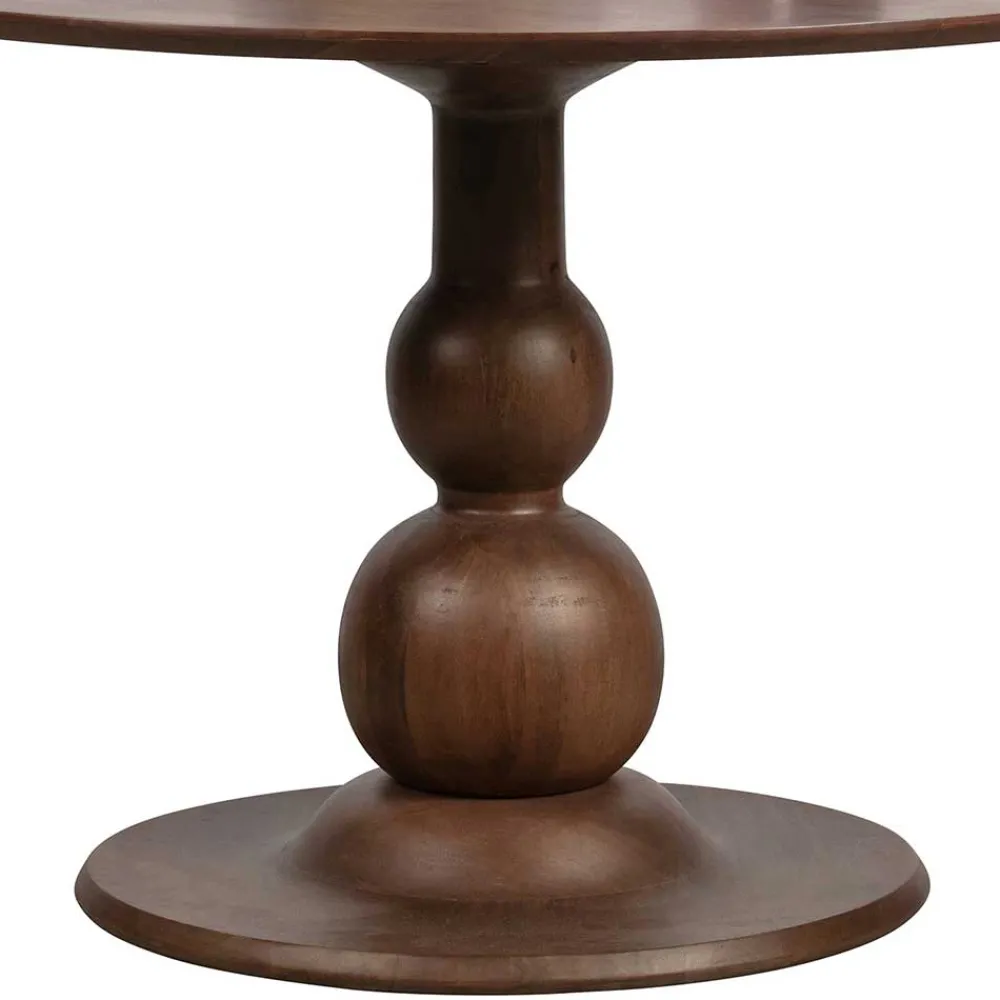 Wohnen Vintage Möbel*Runder Vintage Holztisch mit Säulenfuß - Estetica