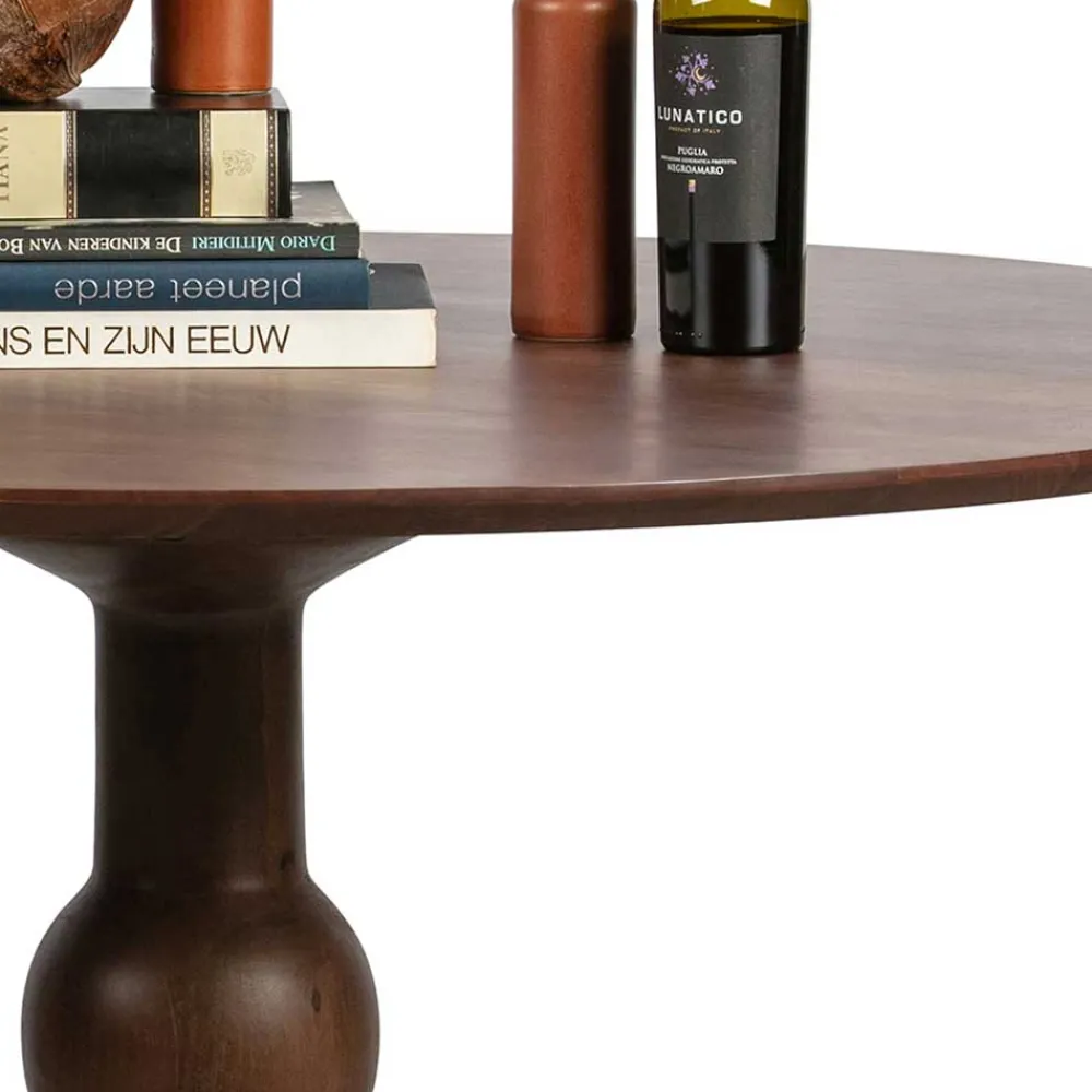 Wohnen Vintage Möbel*Runder Vintage Holztisch mit Säulenfuß - Estetica