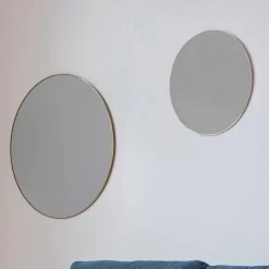 Wohnen Runder Wandspiegel in Messingfarben - Mossora