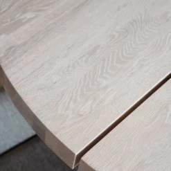 Wohnen Runder White Wash Esstisch & Stühle - Pulva (siebenteilig)