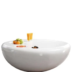 Wohnen Designermöbel*Runder Wohnzimmer Designtisch in Weiß glänzend - Profi