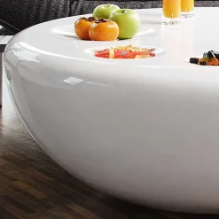 Wohnen Designermöbel*Runder Wohnzimmer Designtisch in Weiß glänzend - Profi