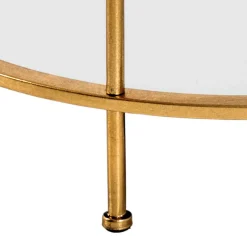 Wohnen Glasmöbel|Telefontische*Runder Wohnzimmer Tisch mit Glas & Spiegelglas - Alisa