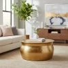 Wohnen Runder Wohnzimmertisch in Goldfarben - Jusip