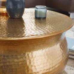 Wohnen Runder Wohnzimmertisch in Goldfarben - Jusip