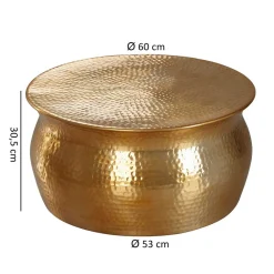 Wohnen Runder Wohnzimmertisch in Goldfarben - Jusip