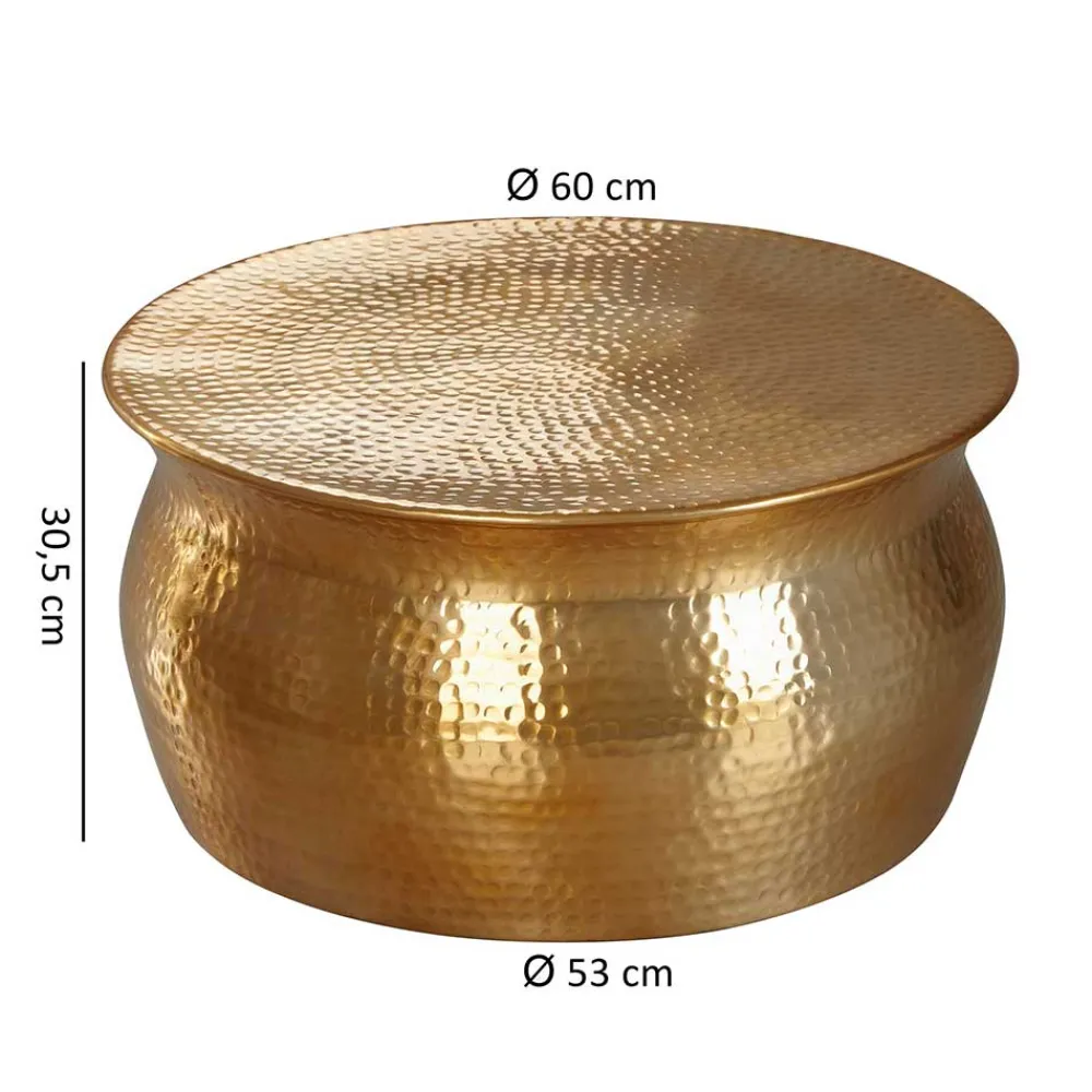 Wohnen Runder Wohnzimmertisch in Goldfarben - Jusip