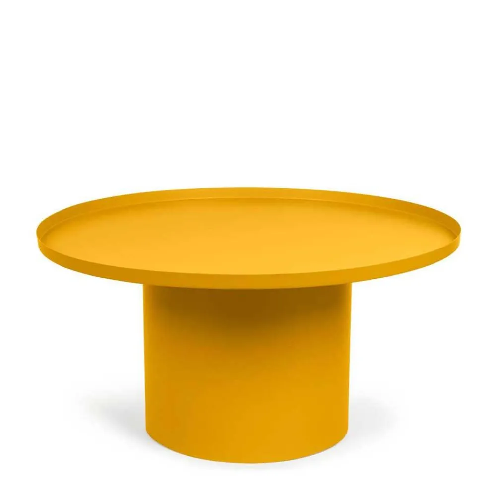 Wohnen Designermöbel*Runder Wohnzimmertisch in Gelb - Tabaco