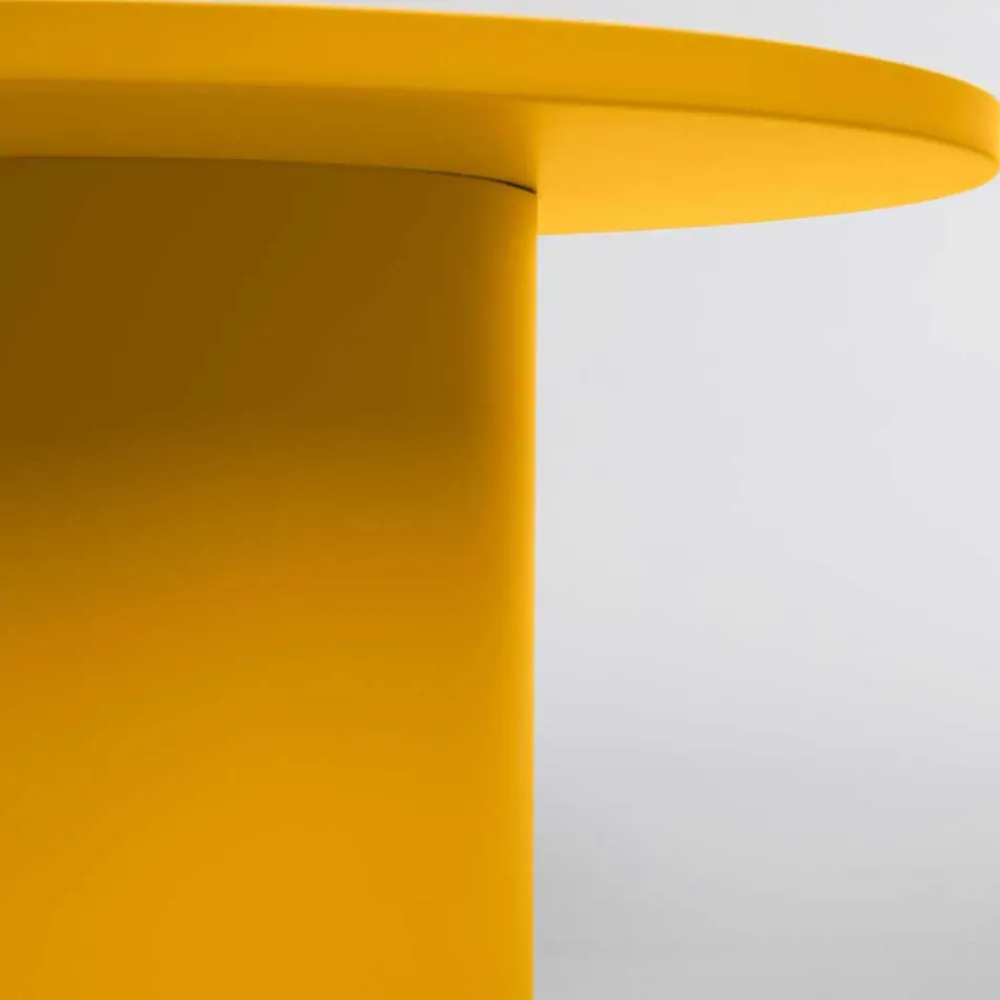 Wohnen Designermöbel*Runder Wohnzimmertisch in Gelb - Tabaco
