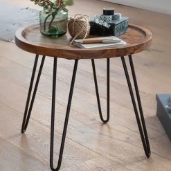 Wohnen Runder Wohnzimmertisch mit Haarnadel Beinen - Venjar