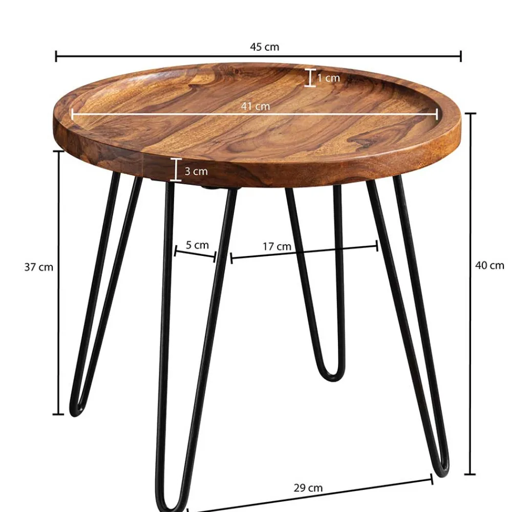 Wohnen Runder Wohnzimmertisch mit Haarnadel Beinen - Venjar