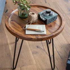 Wohnen Runder Wohnzimmertisch mit Haarnadel Beinen - Venjar