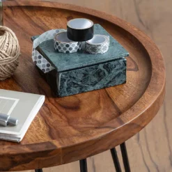 Wohnen Runder Wohnzimmertisch mit Haarnadel Beinen - Venjar