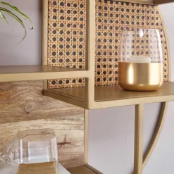 Wohnen Rundes Hängeregal in Messing aus Metall - Perunia