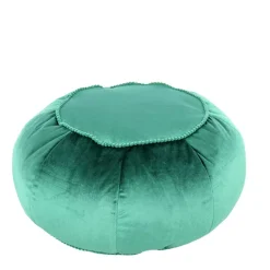 Wohnen Rundes Meditationskissen in Grün Samt - Tamyno