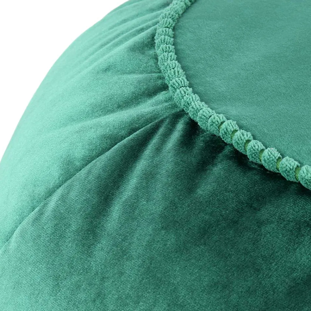 Wohnen Rundes Meditationskissen in Grün Samt - Tamyno