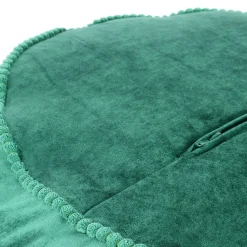 Wohnen Rundes Meditationskissen in Grün Samt - Tamyno