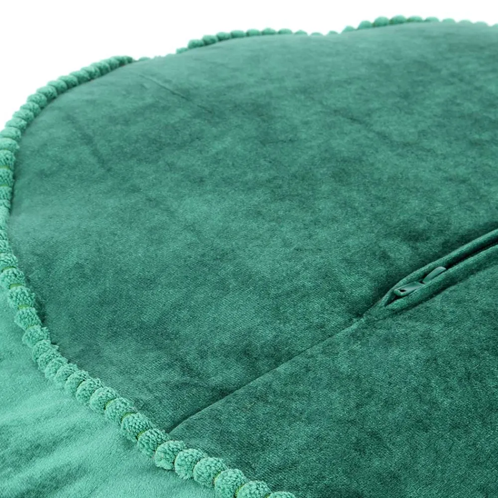 Wohnen Rundes Meditationskissen in Grün Samt - Tamyno