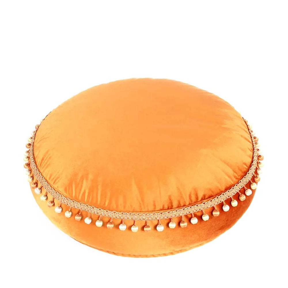 Wohnen Sessel & Hocker|Boho Style Möbel*Rundes Samt Bodenkissen in Bronze - Ashela