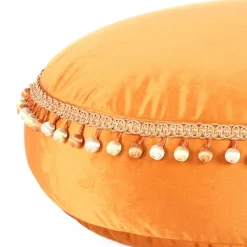 Wohnen Sessel & Hocker|Boho Style Möbel*Rundes Samt Bodenkissen in Bronze - Ashela