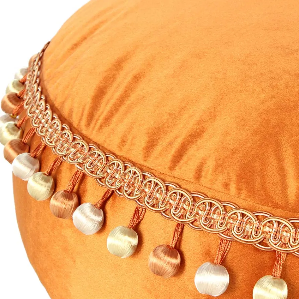 Wohnen Sessel & Hocker|Boho Style Möbel*Rundes Samt Bodenkissen in Bronze - Ashela