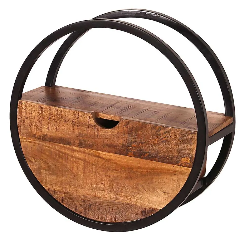 Wohnen Rundes Wandregal mit einer Schublade - Evradon