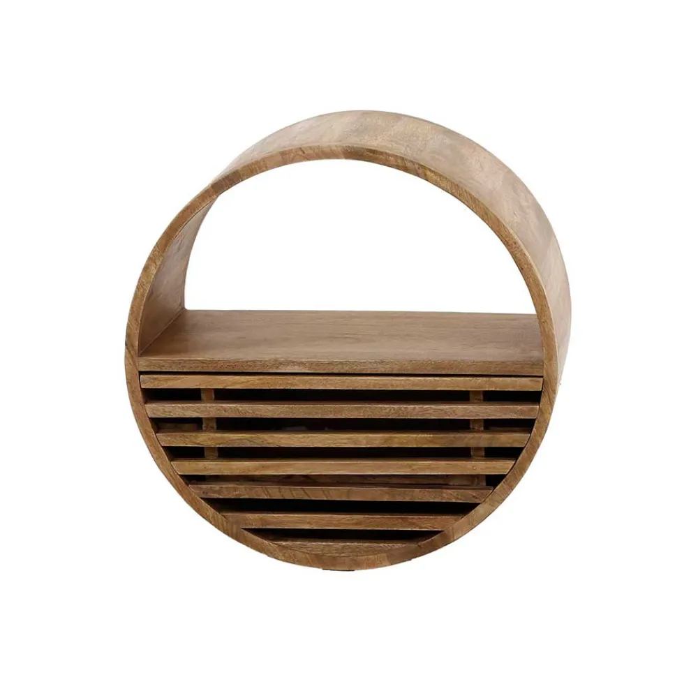 Wohnen Rundes Wandregal mit Schublade - Detroit