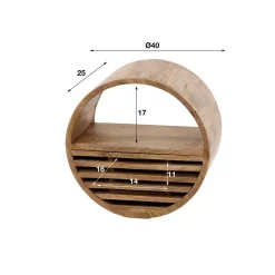 Wohnen Rundes Wandregal mit Schublade - Detroit
