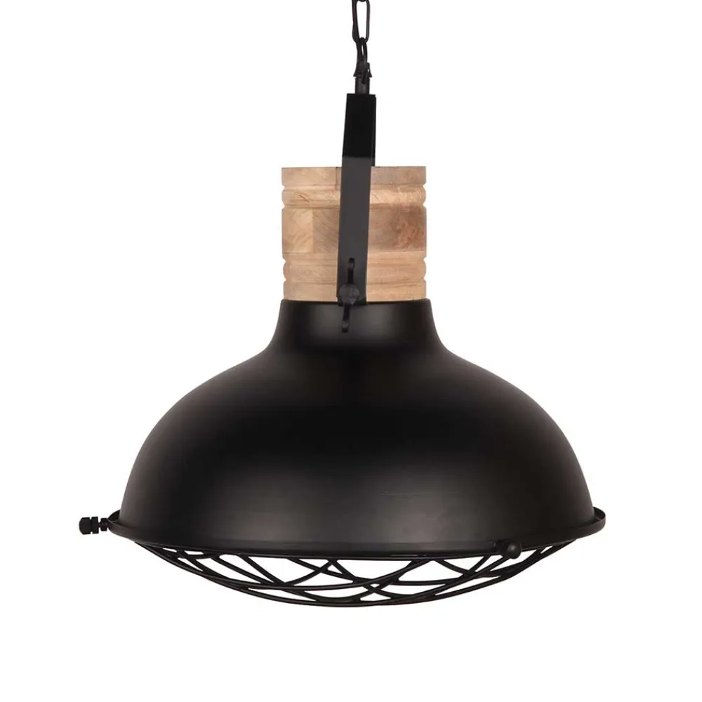 Wohnen Rustikale Hängelampe in Schwarz & Natur Mango - Veronica