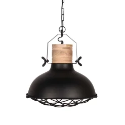 Wohnen Rustikale Hängelampe in Schwarz & Natur Mango - Veronica
