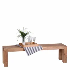 Wohnen Küchenbänke|Esszimmerbänke*Rustikale Holzbank Vislan aus Akazie naturbelassen