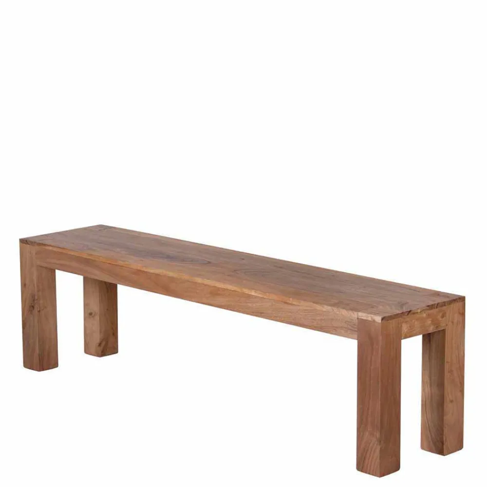 Wohnen Küchenbänke|Esszimmerbänke*Rustikale Holzbank Vislan aus Akazie naturbelassen