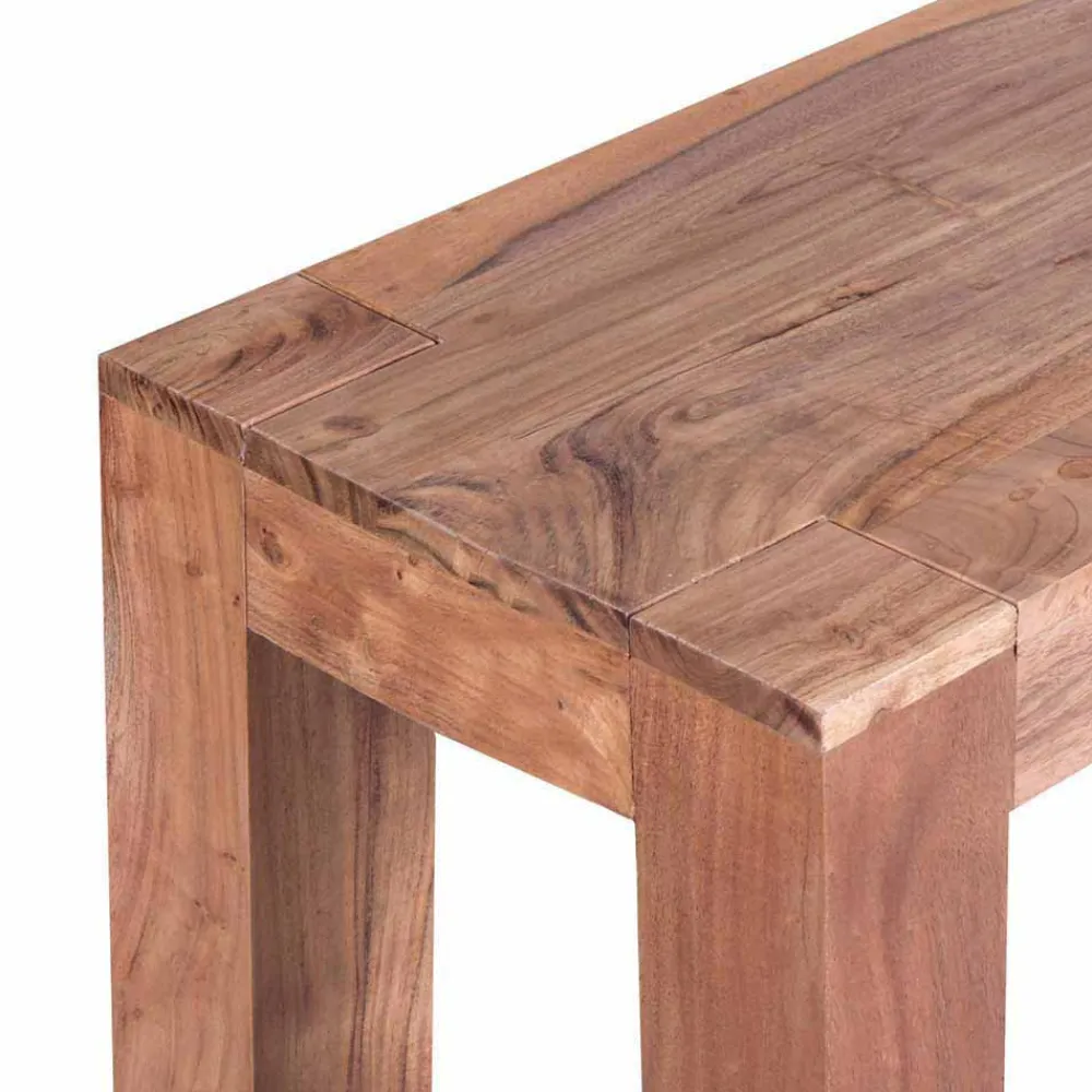 Wohnen Küchenbänke|Esszimmerbänke*Rustikale Holzbank Vislan aus Akazie naturbelassen