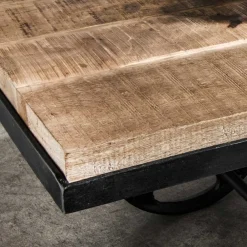 Wohnen Loft Möbel|Industrial Möbel*Rustikaler Design Couchtisch mit Eisenrädern - Pistroga