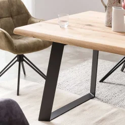 Wohnen Rustikaler Esstisch mit Naturkanten Eiche - Zavana